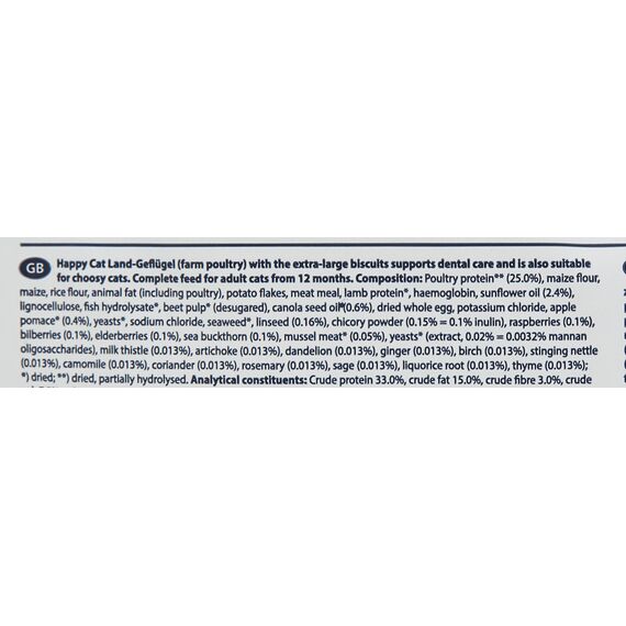 Happy Cat 70569 - Culinary Adult Land Geflügel - Katzen-Trockenfutter für ausgewachsene Katzen und Kater - 1,3 kg Inhalt (Packung mit 2)