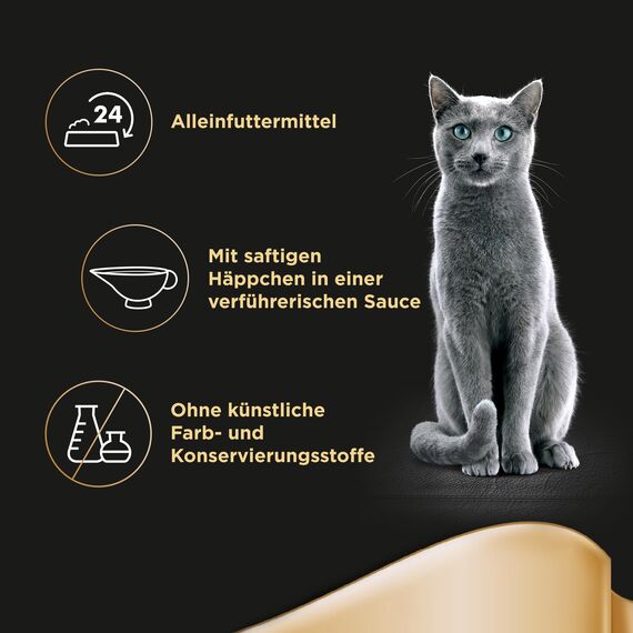 SHEBA Schale Nassfutter für Katzen Selection in Sauce Häppchen mit Huhn 2 x 11 x 85g (Packung mit 2)
