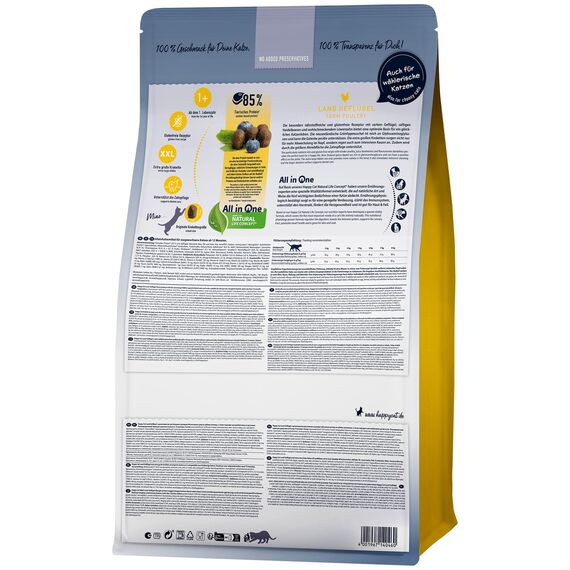 Happy Cat 70571 - Culinary Adult Land Geflügel - Katzen-Trockenfutter für ausgewachsene Katzen und Kater - 10 kg Inhalt