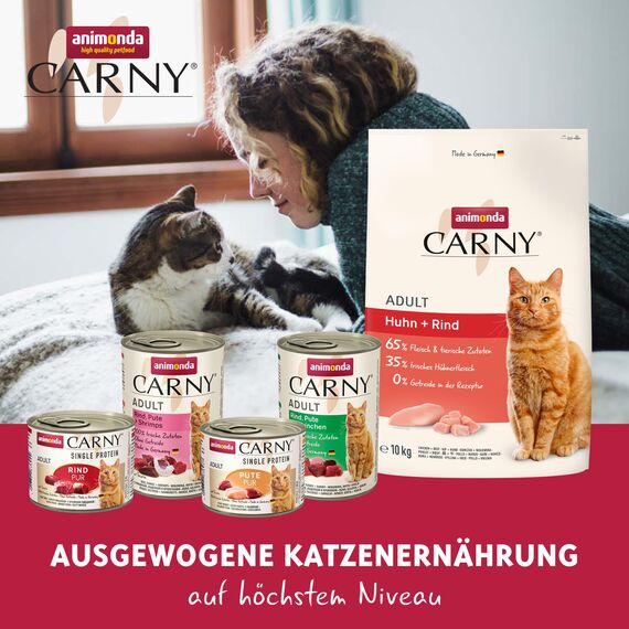 animonda Carny Adult Single Protein Huhn pur (6 x 800 g), Katzennassfutter mit nur einer Proteinquelle, Nassfutter für ausgewachsene Katzen, Katzenfutter ohne Getreide und Zucker