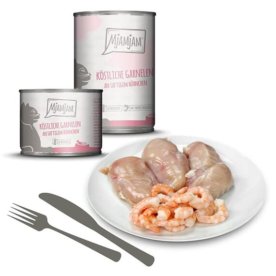 MjAMjAM - Premium Nassfutter für Katzen - Probierpaket, 6er Pack (6 x 400 g), getreidefrei mit extra viel Fleisch