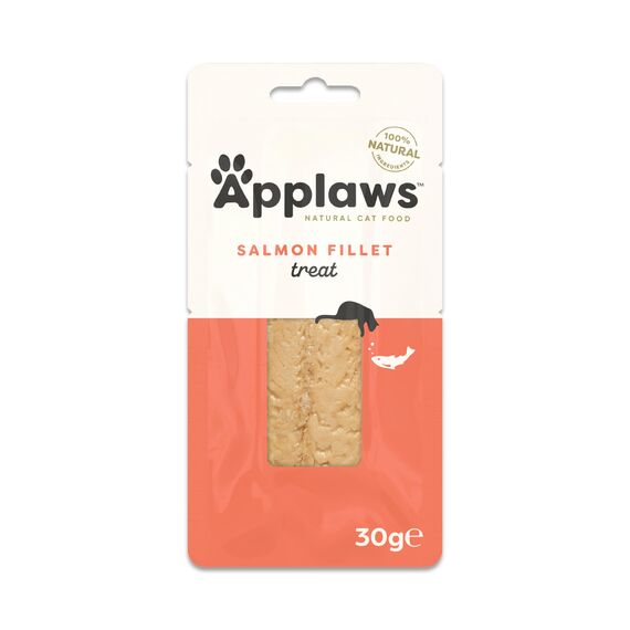 Applaws Natural Cat Treats, Ganzer Lachs Loin Katzensnack, 30g Beutel (Packung mit 12 Stück)