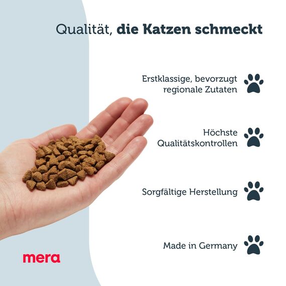 MERA Finest fit Sterilized, Katzenfutter trocken für sterilisierte oder kastrierte Katzen, Trockenfutter aus frischem Geflügel und Reis, fettarmes Futter ohne Zucker (10 kg)