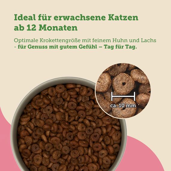 MERA Cats Nature Lachs Premium Katzenfutter Trocken 400g | Getreidefrei & zuckerfrei | Adult Katzen Trockenfutter hoher Fleischanteil | Dry Cat Food (Packung mit 3)