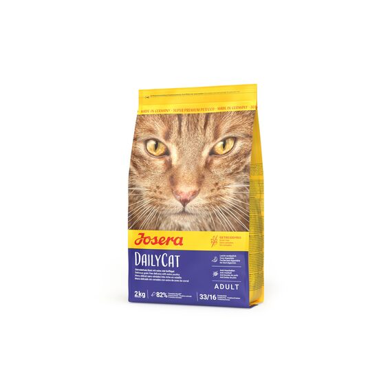 JOSERA DailyCat (1 x 2 kg) | Adult | Premium Trockenfutter für ausgewachsene Katzen | Geflügel & Süßkartoffel | erlesene Kräuter & gesunde Früchte | getreidefrei | Katzenfutter | 1er Pack