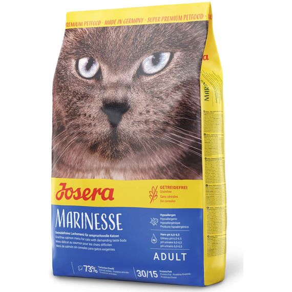 JOSERA Marinesse (1 x 400 g) | Adult | Premium Trockenfutter für ausgewachsene allergische Katzen | Lachs, Kartoffel & Erbse als ausgesuchte Proteinquellen | getreidefrei | Katzenfutter | 1er Pack