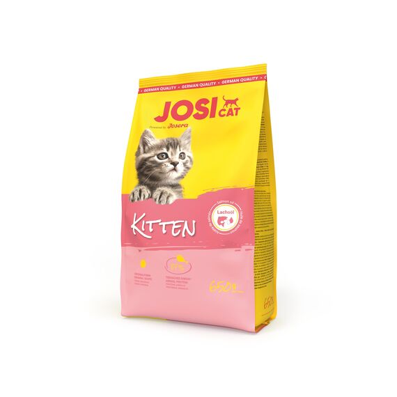 JosiCat Kitten (7 x 650 g) | Junior | Premium Trockenfutter für wachsende sowie tragende & säugende Katzen | mit hohem Energiegehalt & wertvollem Lachsöl & Vitaminen | Powered by JOSERA | 7er Pack