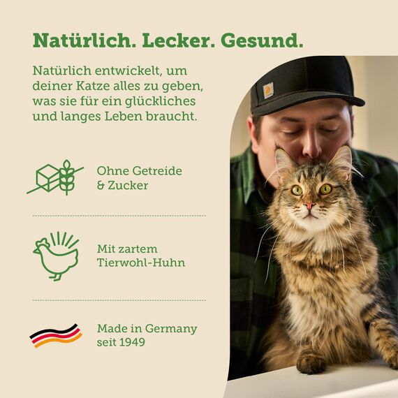 MERA Cats Nature Huhn Premium Senior Katzenfutter Nass 12x85g | ohne Zucker und Getreide & nierenschonend | Nassfutter für Katzen mit hohem Fleischanteil