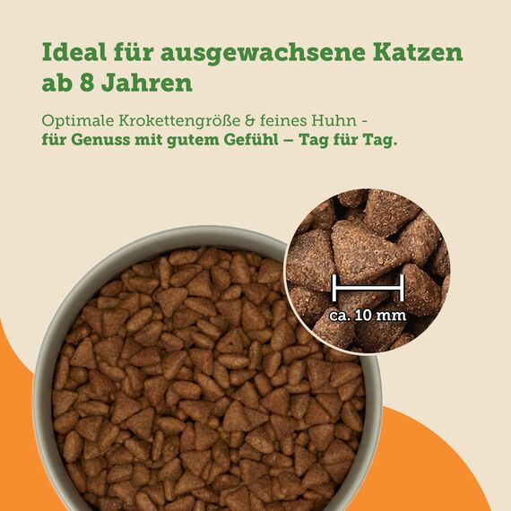 MERA Cats Nature Huhn Premium Senior Katzenfutter Trocken 400g | Getreidefrei, zuckerfrei & nierenschonend | Trockenfutter für Katzen mit hohen Fleischanteil | Dry Cat Food (Packung mit 2)