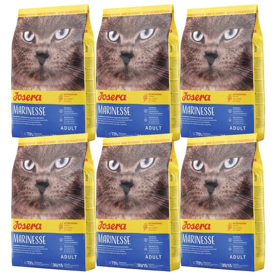 Josera Marinesse (3 x 2kg) | Lachs, Kartoffel und Erbse als ausgesuchte Proteinquelle für anspruchtsvolle Katzen hypoallergenes Katzenfutter Super Premium Trockenfutter 3er Pack