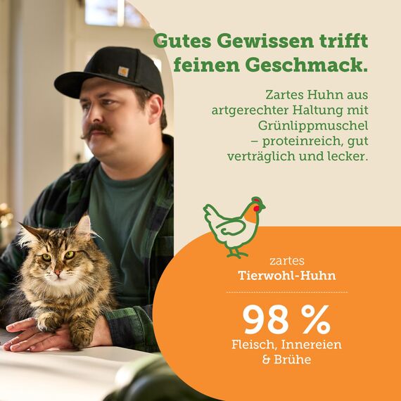 MERA Cats Nature Huhn Premium Senior Katzenfutter Nass 12x85g | ohne Zucker und Getreide & nierenschonend | Nassfutter für Katzen mit hohem Fleischanteil (Packung mit 3)
