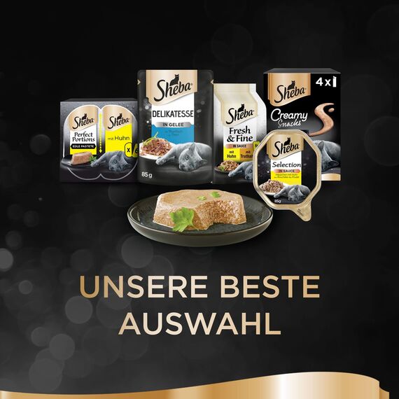 SHEBA Schale Nassfutter für Katzen Finesse Feine Pastete mit Huhn 22 x 85g (Packung mit 2)