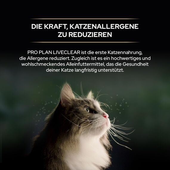 Pro Plan LiveClear Sterilised Adult, Katzenfutter nass, reich an Truthahn, 6er Pack, (6 x 1,4 kg)