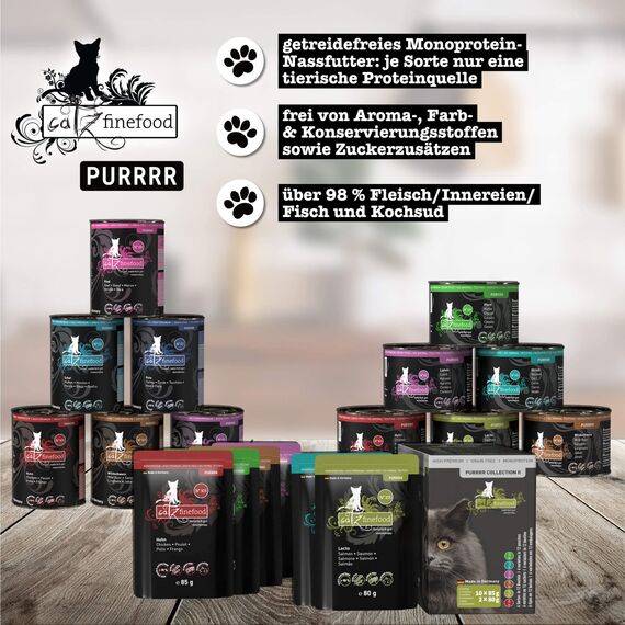 catz finefood Purrrr Känguru Monoprotein Katzenfutter nass N° 107, für ernährungssensible Katzen, 70% Fleischanteil, 16 x 85 g Beutel (Packung mit 2)
