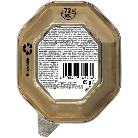 SHEBA Schale Nassfutter für Katzen Finesse Feine Pastete mit Huhn 22 x 85g (Packung mit 2)
