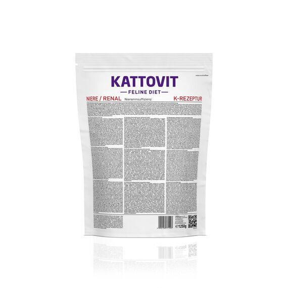 KATTOVIT - Niere/Renal Trockenfutter für Katzen | Katzen-Trockenfutter zur Unterstützung der Nierenfunktion für ausgewachsene Katzen. Diätfutter als Alleinfuttermittel | 1.250 g Huhn