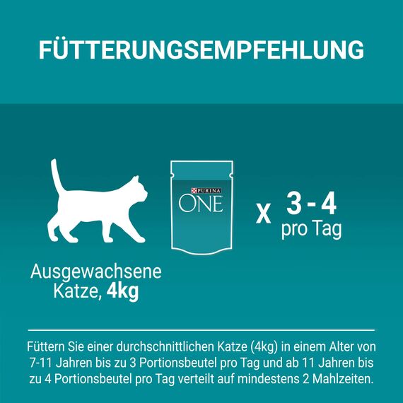 PURINA ONE Katzennassfutter, hochwertige Katzennahrung, reich an Vitaminen und Mineralstoffen, 24er Pack (24 x 85 g Beutel)