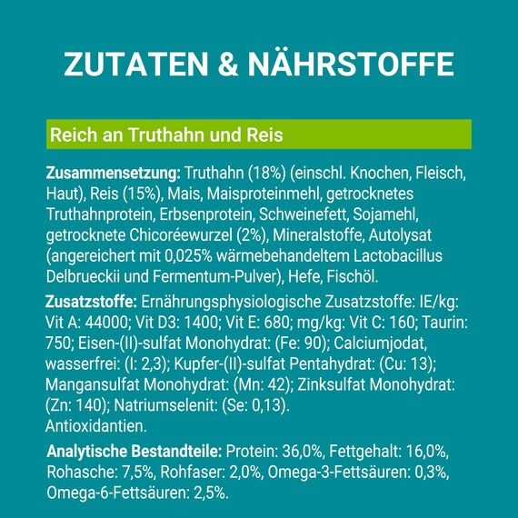 PURINA ONE BIFENSIS Sensitive Katzentrockenfutter: reich an Truthahn & Reis, hohe Verträglichkeit bei Katzen mit empfindlicher Verdauung, mit Omega 6