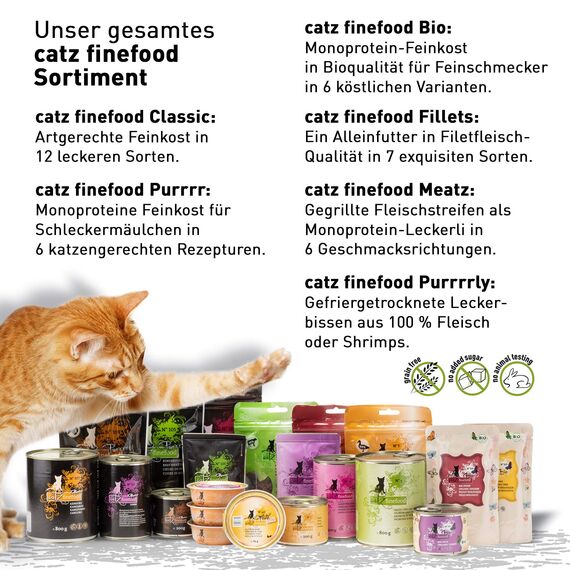 catz finefood Purrrr Känguru Monoprotein Katzenfutter nass N° 107, für ernährungssensible Katzen, 70% Fleischanteil, 16 x 85 g Beutel (Packung mit 2)