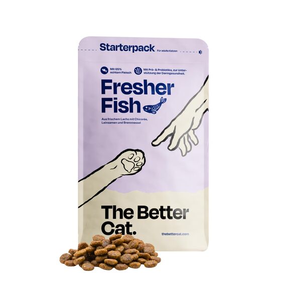 The Better Cat Super Premium Trockenfutter für Katzen | Getreidefreies Katzenfutter Trocken | Hoher Fleischanteil | Ohne Zucker | Mit Probiotika (400g, Lachs)