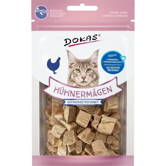 DOKAS Gefriergetrocknete Innereien - Getreidefreies Premium Leckerli für Katzen – Ideal als Belohnung - (6x12g)