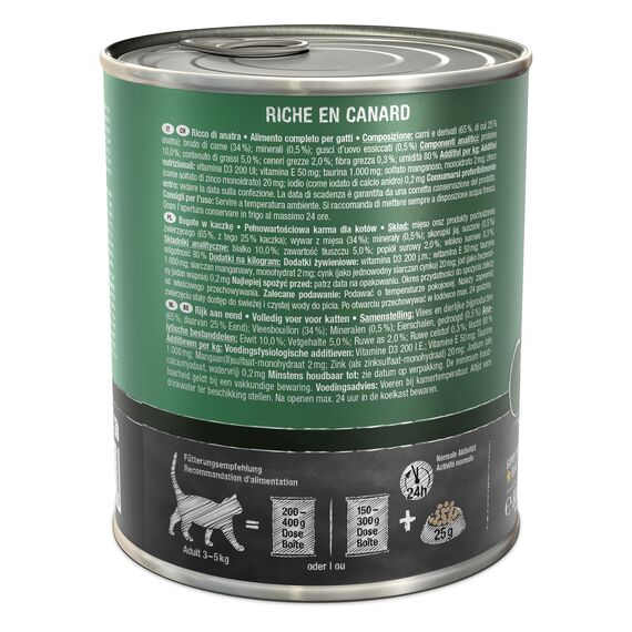 LEONARDO Nassfutter [6x800g Ente] | Getreidefreies Nassfutter für Katzen | Feuchtfutter Alleinfutter aus der Dose