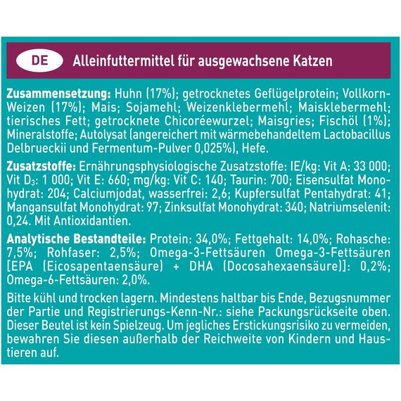 PURINA ONE BIFENSIS Urinary Care Katzentrockenfutter: reich an Huhn & Weizen, für gesunde Harnwege, Nieren, Haut, schönes Fell, 6er Pack (6 x 1.5 kg)