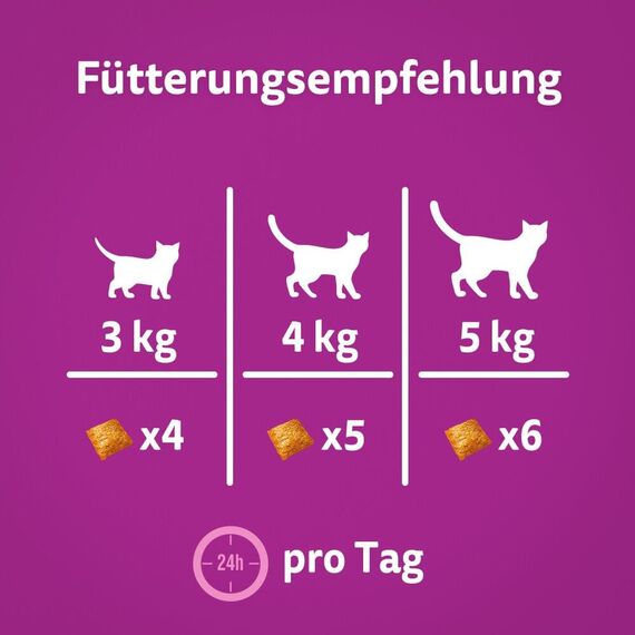 Whiskas Relax & Unwind Katzensnacks im Portionsbeutel für ausgewachsene Katzen mit Huhn 8x45g