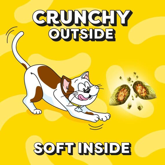 Dreamies Catnip Katzensnacks mit Minze – Traumhaft knusprige Taschen mit zarter Füllung, 2 x 350g