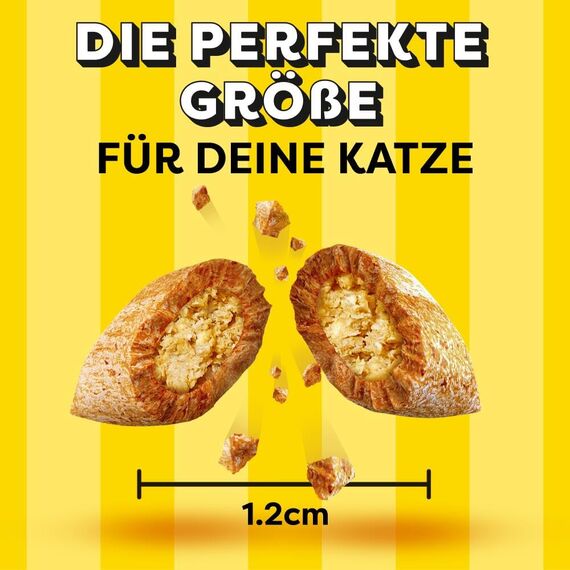 Dreamies Katzensnacks mit Lachsgeschmack, 4er Pack, 4x180g – Außen knusprige & innen cremige Katzenleckerlis
