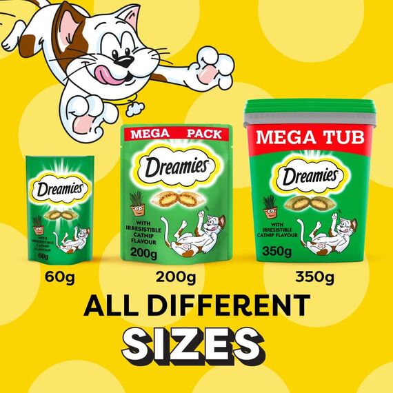 Dreamies Catnip Katzensnacks mit Minze – Traumhaft knusprige Taschen mit zarter Füllung, 2 x 350g