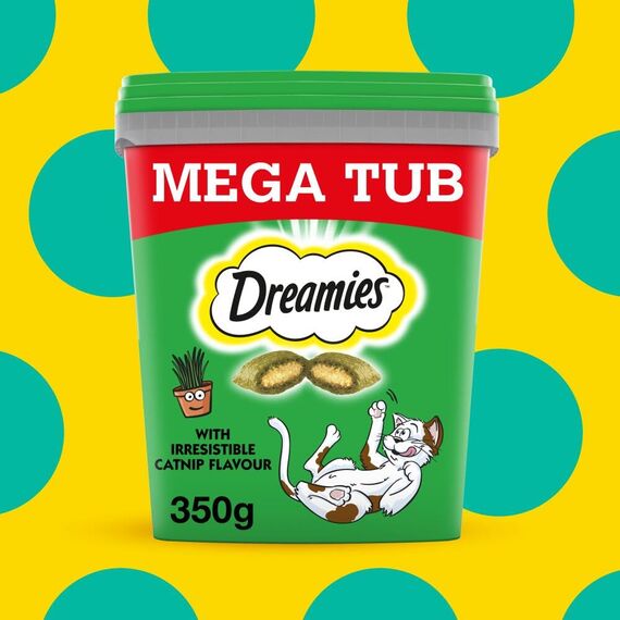 Dreamies Catnip Katzensnacks mit Minze – Traumhaft knusprige Taschen mit zarter Füllung, 2 x 350g