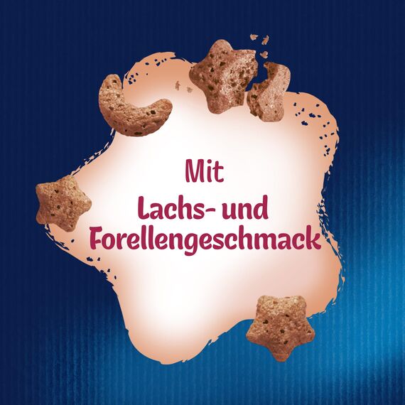 Felix Crispies Katzensnack, Knusper-Leckerlie mit Lachs-und Forellengeschmack, 8er Pack (8 x 45g)