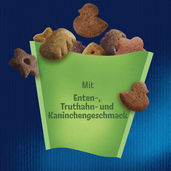 Felix KnabberMix Hof und Wiese Katzensnack, Knusper-Leckerlie mit 3 Geschmacksrichtungen, 8er Pack (8 x 60g)