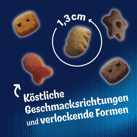 Felix KnabberMix Grillspaß Katzensnack, Knusper-Leckerlie mit 3 Geschmacksrichtungen, 8er Pack (8 x 60g)