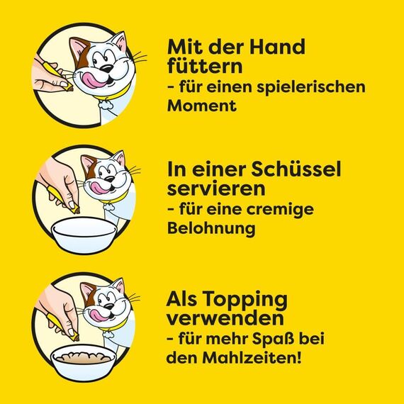 Dreamies Creamy Snacks Cremige Katzensnacks mit Huhn & Lachs Megapack 7x12x10g