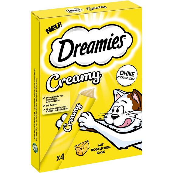 DREAMIES Creamy Multipack mit köstlichem Käse, 11x4x10g