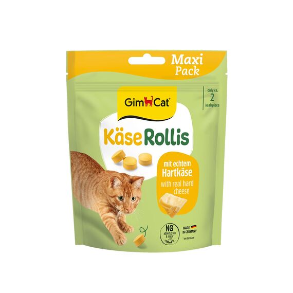 GimCat Käse Rollis - Getreidefreier und vitaminreicher Katzensnack mit echtem Hartkäse - 6er Pack (6 x 140 g)