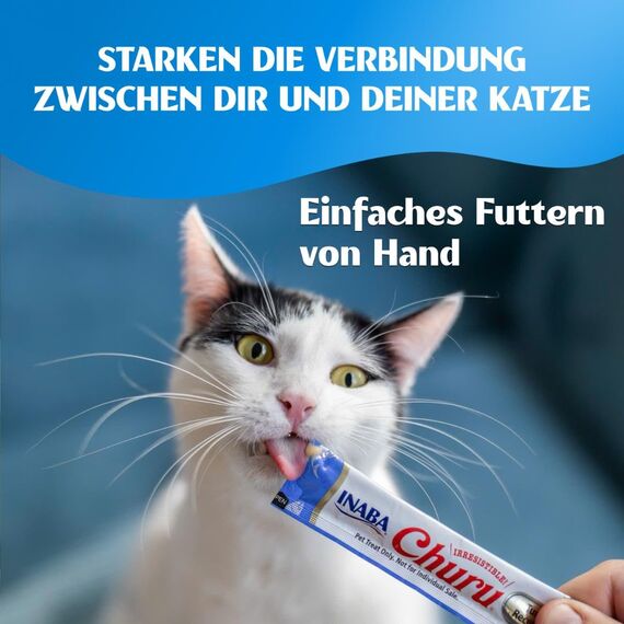 INABA Churu Katzenleckerlis Creamy Snack, Variety Box mit Huhn & Thunfisch, Keine Nebenerzeugnisse, Getreidefrei, Zuckerfrei, Kalorienarm, Fleisch, Premium Katzen Leckerlies 14 g x 80