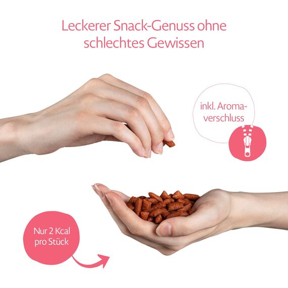 mera Crunch & Soft mit Lachs, 200g köstliche Katzen Leckerlies, nahrhafter Katzensnack voller Vitamine und Mineralien, krosse Kissen mit cremiger Füllung