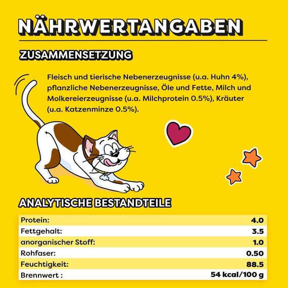 DREAMIES Creamy Multipack Katzenminze, 11x4x10g - Cremige Leckerlis mit Katzenminze für Katzen