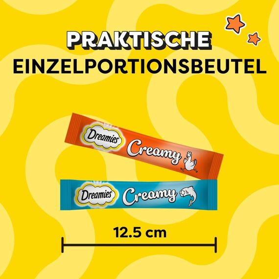 Dreamies Creamy Snacks Cremige Katzensnacks mit Huhn & Lachs Megapack 7x12x10g