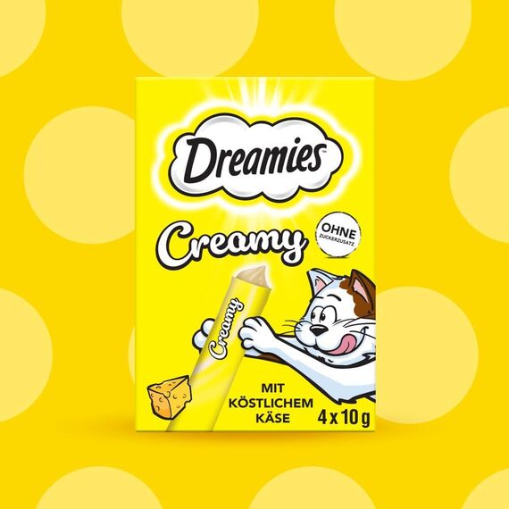 DREAMIES Creamy Multipack mit köstlichem Käse, 11x4x10g