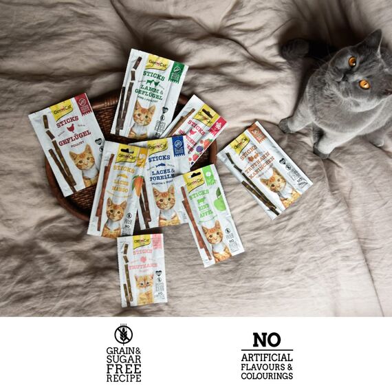 GimCat Sticks Kitten Truthahn - Softe Kaustangen mit hohem Fleischanteil und ohne Zuckerzusatz - 1 Packung (1 x 3 Sticks) (Packung mit 5)