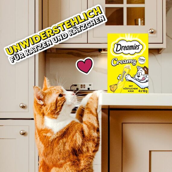 DREAMIES Creamy Multipack mit köstlichem Käse, 11x4x10g