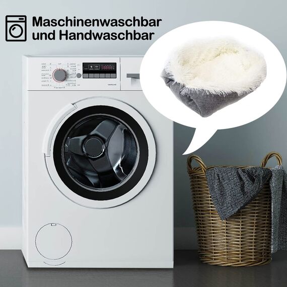 VERTUPET Katzenbett 2 in 1 Flauschig katzenkissen Plüsch Weich Katzenkissen Waschbar Schlafplatz Katzensofa, Haustierbett Hundebett Katzendecke für Katze und Kleine Hunde (Grau)