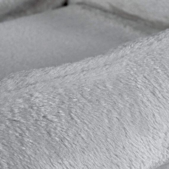 lionto Katzenheizungsliege mit kuscheligem Plüschbezug, warmes Katzenbett zum Einhängen mit Metallhaken für alle gängigen Heizungen, waschbare Katzenhängematte aus gemütlichem Material, dunkelgrau