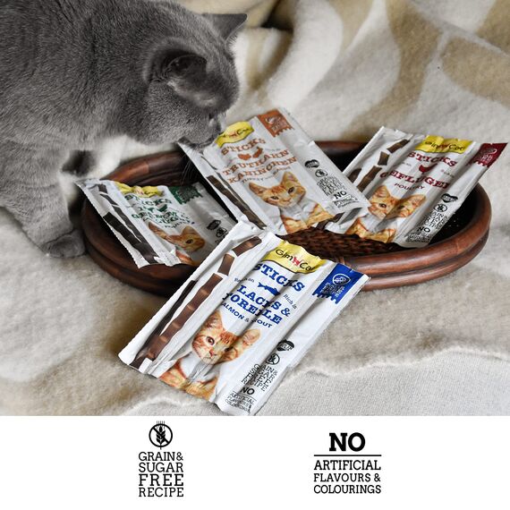 GimCat Sticks Geflügel - Softe Kaustangen mit hohem Fleischanteil und ohne Zuckerzusatz - 1 Packung (1 x 4 Sticks)