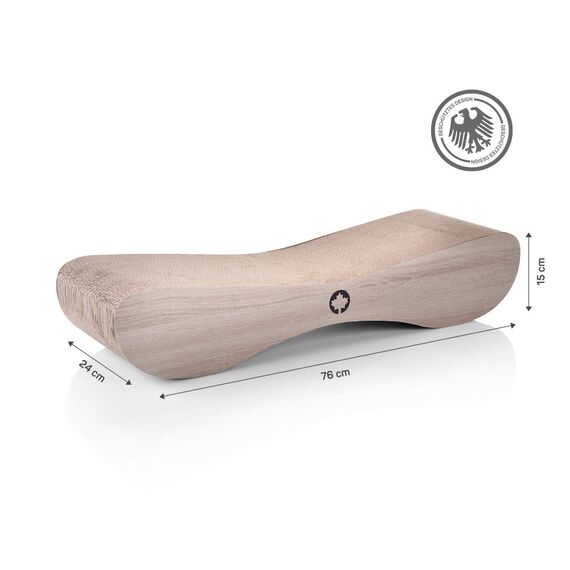 CanadianCat Company | XXL Satellite 2.0 Lounge | Natur | Kratzmöbel, Kratzbrett | Qualitäts-Pappe +Katzenminze | 76 x 24 x 15cm
