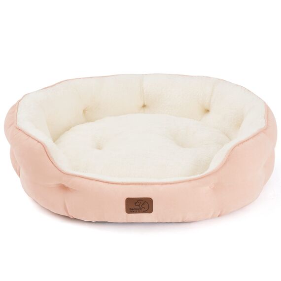 BEDSURE Katzenbett waschbar Katzen Bettchen - 63x53x20cm Katzenbett mit zweiseitig Innenkissen Katzenschlafplatz für Katzen oder kleine Hunde, rosa